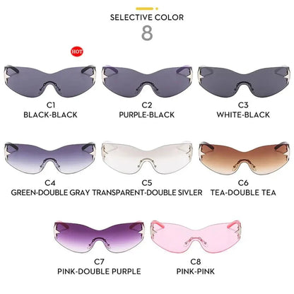 Lunettes de soleil unisexes punk avec décoration étoile | Lunettes tendance Y2K enveloppantes UV400