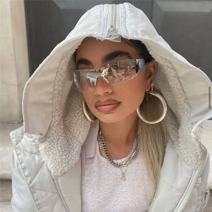 Lunettes de soleil unisexes punk avec décoration étoile | Lunettes tendance Y2K enveloppantes UV400