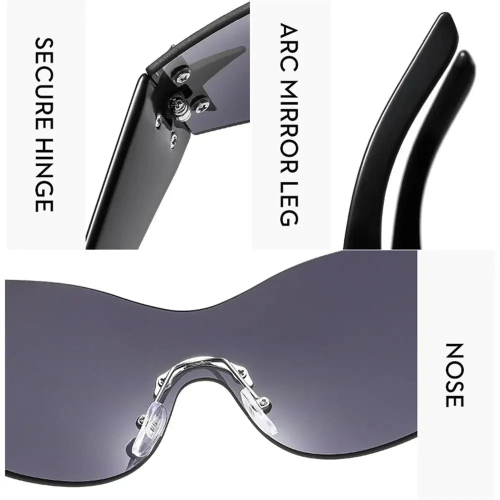 Lunettes de soleil unisexes punk avec décoration étoile | Lunettes tendance Y2K enveloppantes UV400