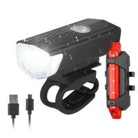 USB Rechargeable Bicycle LED Light Set – Front and Rear Lights for Riding Safety