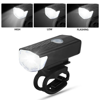USB Rechargeable Bicycle LED Light Set – Front and Rear Lights for Riding Safety