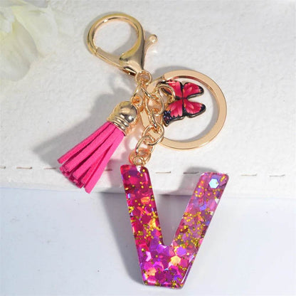 Personalized Butterfly Tassel Keychain 💖