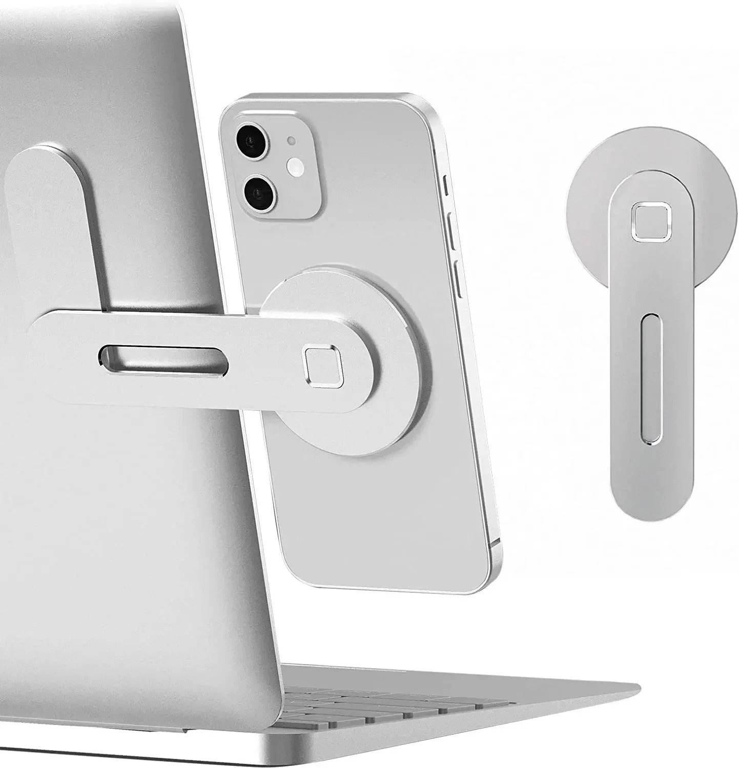 Foldable Magnetic Laptop Phone Holder – Aluminum Side Mount Clip