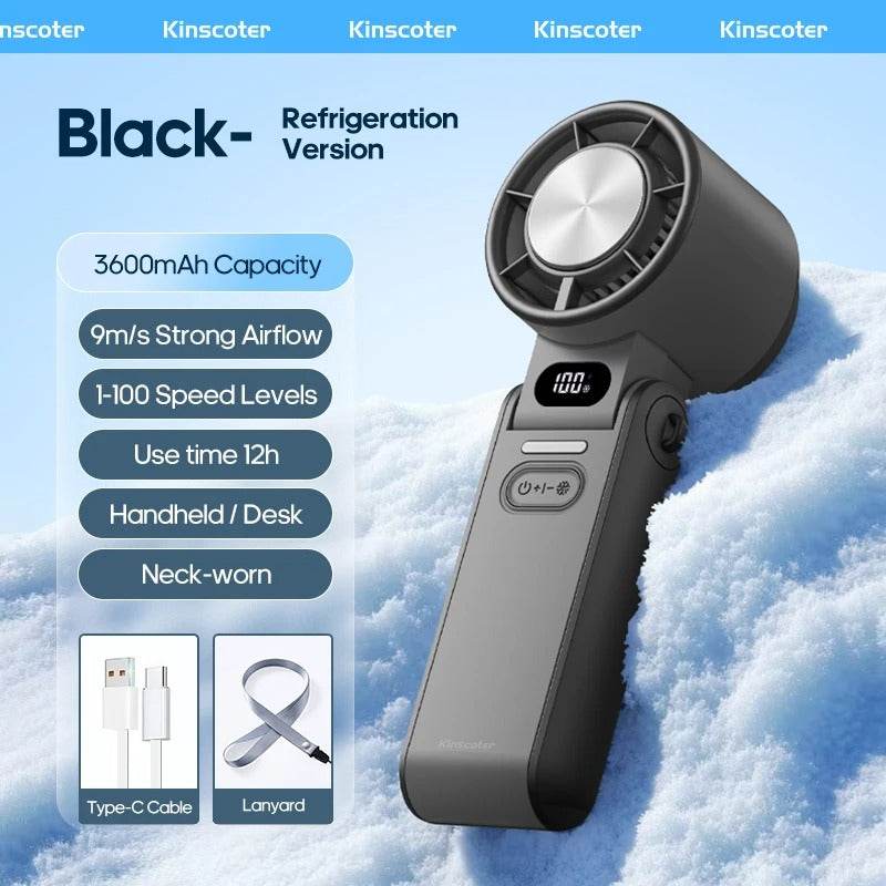 Foldable Rechargeable Cooling Fan – Turbo Handheld Fan with Adjustable Speed