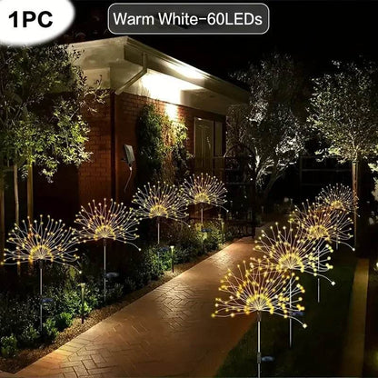 Solar Garden Fireworks Lights – Waterproof Outdoor LED Burst Stake Lights