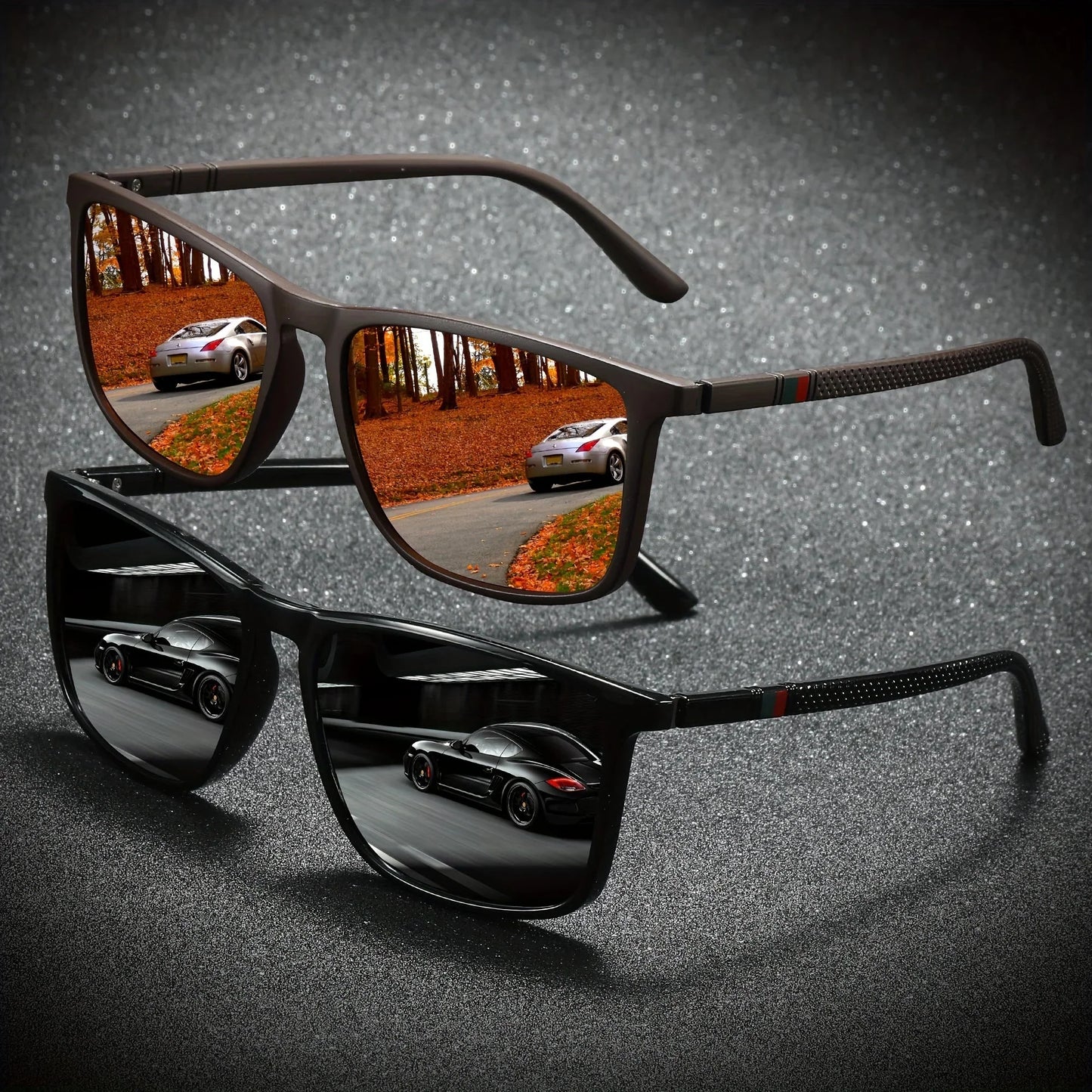 Square Polarized Sunglasses – UV protection Anti-Glare Mirror Shades