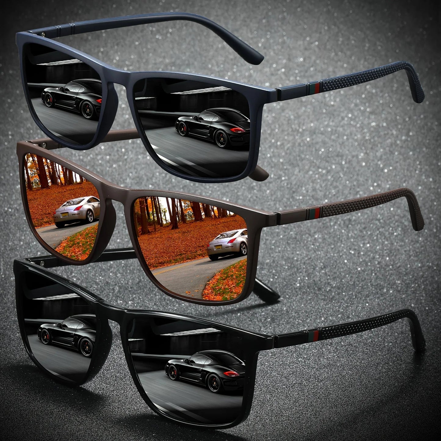 Square Polarized Sunglasses – UV protection Anti-Glare Mirror Shades
