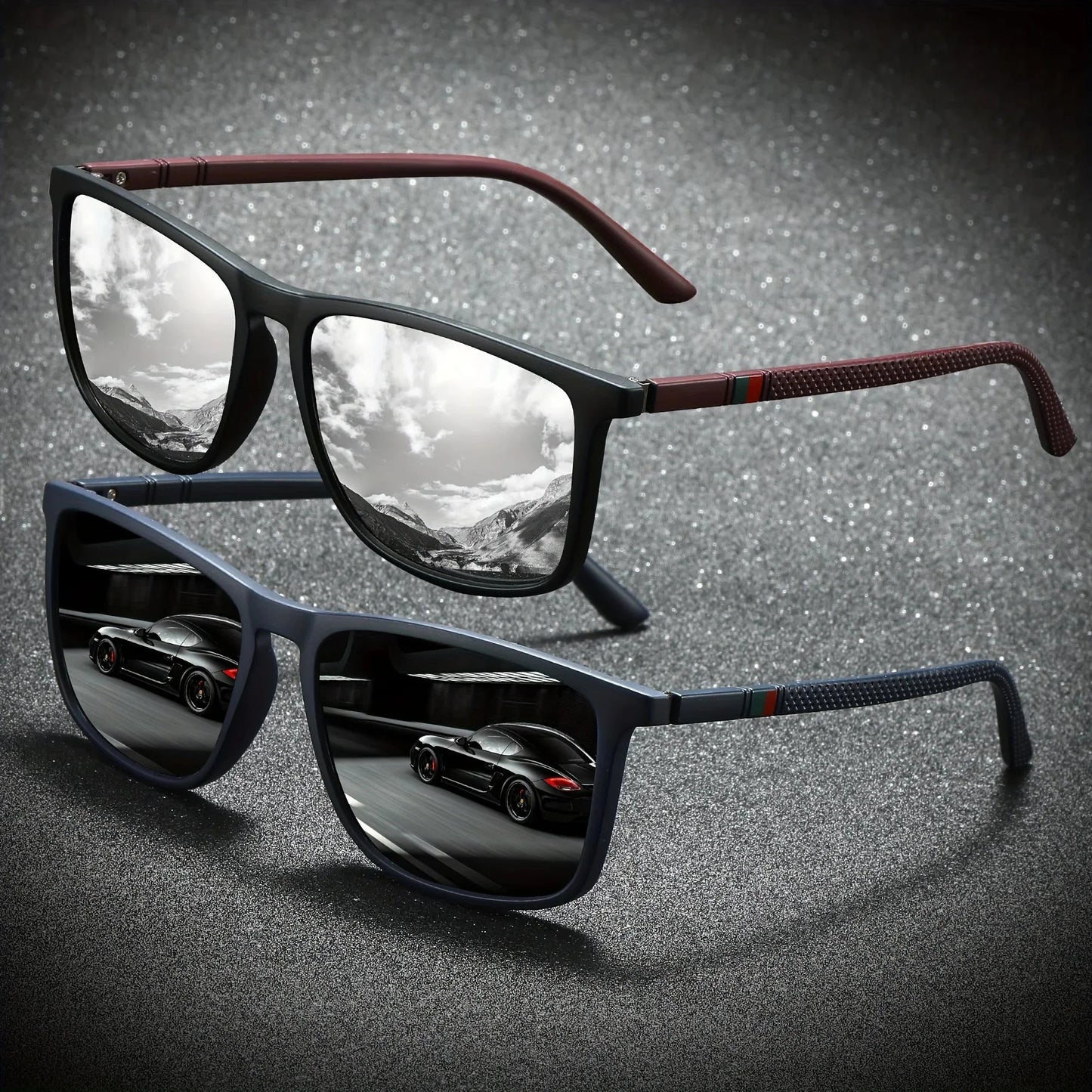 Square Polarized Sunglasses – UV protection Anti-Glare Mirror Shades
