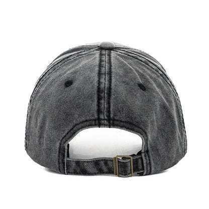 Vintage Letter Embroidery Washed Cotton Baseball Cap | Unisex Adjustable Casual Hat