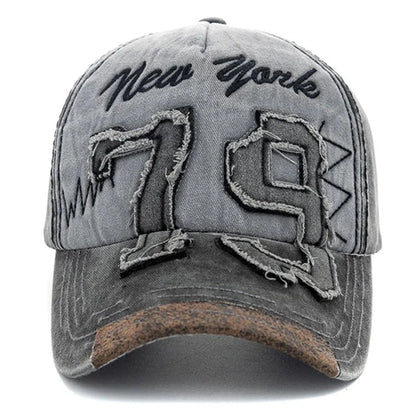 Vintage Letter Embroidery Washed Cotton Baseball Cap | Unisex Adjustable Casual Hat