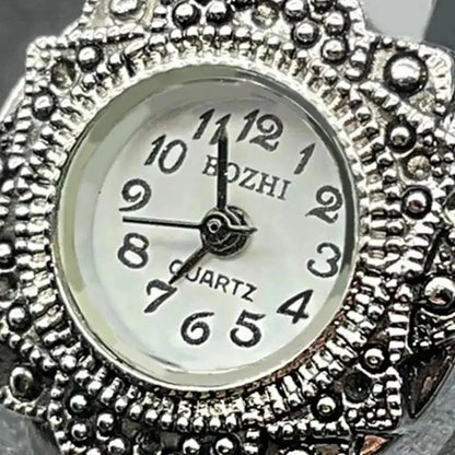 Vintage Punk Finger Watch Ring | Roman Numeral Quartz Mini Clock Jewelry