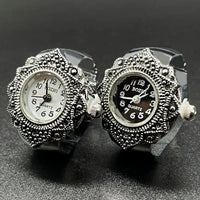 Vintage Punk Finger Watch Ring | Roman Numeral Quartz Mini Clock Jewelry