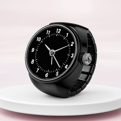Vintage Punk Quartz Watch Ring | Mini Finger Clock Jewelry for Women and Men