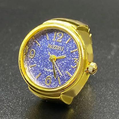 Vintage Punk Quartz Watch Ring | Mini Finger Clock Jewelry for Women and Men