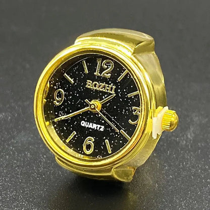 Vintage Punk Quartz Watch Ring | Mini Finger Clock Jewelry for Women and Men