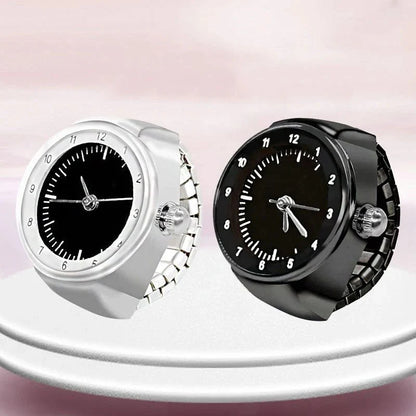 Vintage Punk Quartz Watch Ring | Mini Finger Clock Jewelry for Women and Men