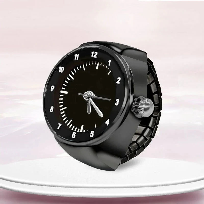 Vintage Punk Quartz Watch Ring | Mini Finger Clock Jewelry for Women and Men