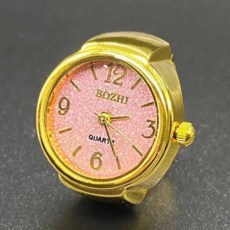 Vintage Punk Quartz Watch Ring | Mini Finger Clock Jewelry for Women and Men