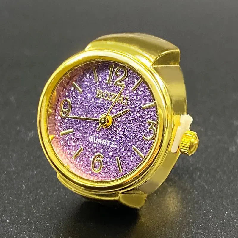 Vintage Punk Quartz Watch Ring | Mini Finger Clock Jewelry for Women and Men