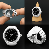 Vintage Punk Quartz Watch Ring | Mini Finger Clock Jewelry for Women and Men