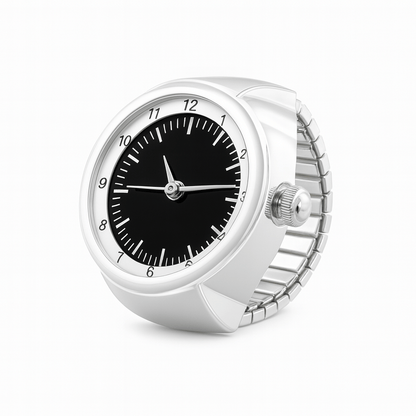 Vintage Punk Quartz Watch Ring | Mini Finger Clock Jewelry for Women and Men