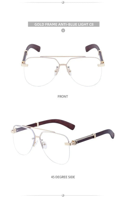 Vintage Square Rimless Sunglasses | Frameless UV Protection Eyewear for Men