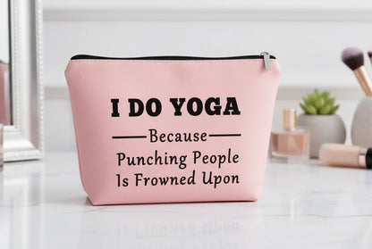 Yoga-Themed Cosmetic Bag