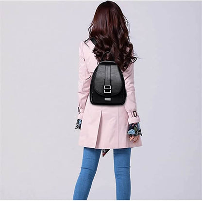 Genuine Leather Backpack for Women Water Resistant Anti Theft Travel Bag