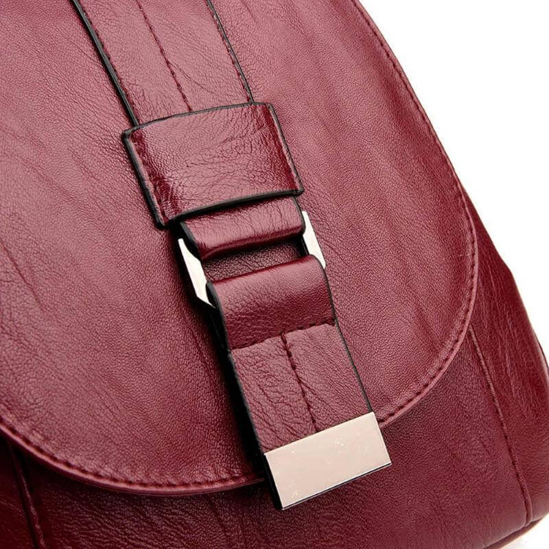 Genuine Leather Backpack for Women Water Resistant Anti Theft Travel Bag