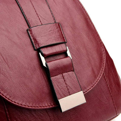 Genuine Leather Backpack for Women Water Resistant Anti Theft Travel Bag