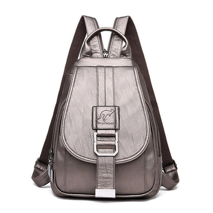 Genuine Leather Backpack for Women Water Resistant Anti Theft Travel Bag