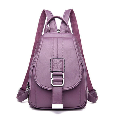 Genuine Leather Backpack for Women Water Resistant Anti Theft Travel Bag