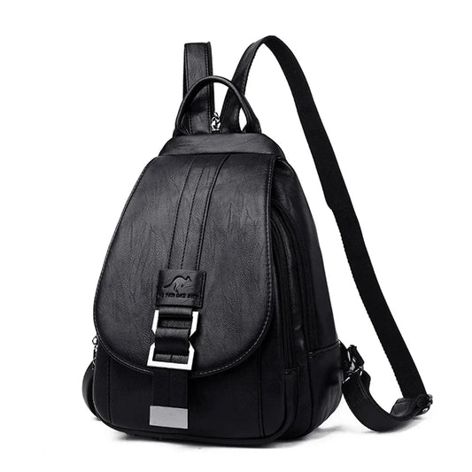 Genuine Leather Backpack for Women Water Resistant Anti Theft Travel Bag