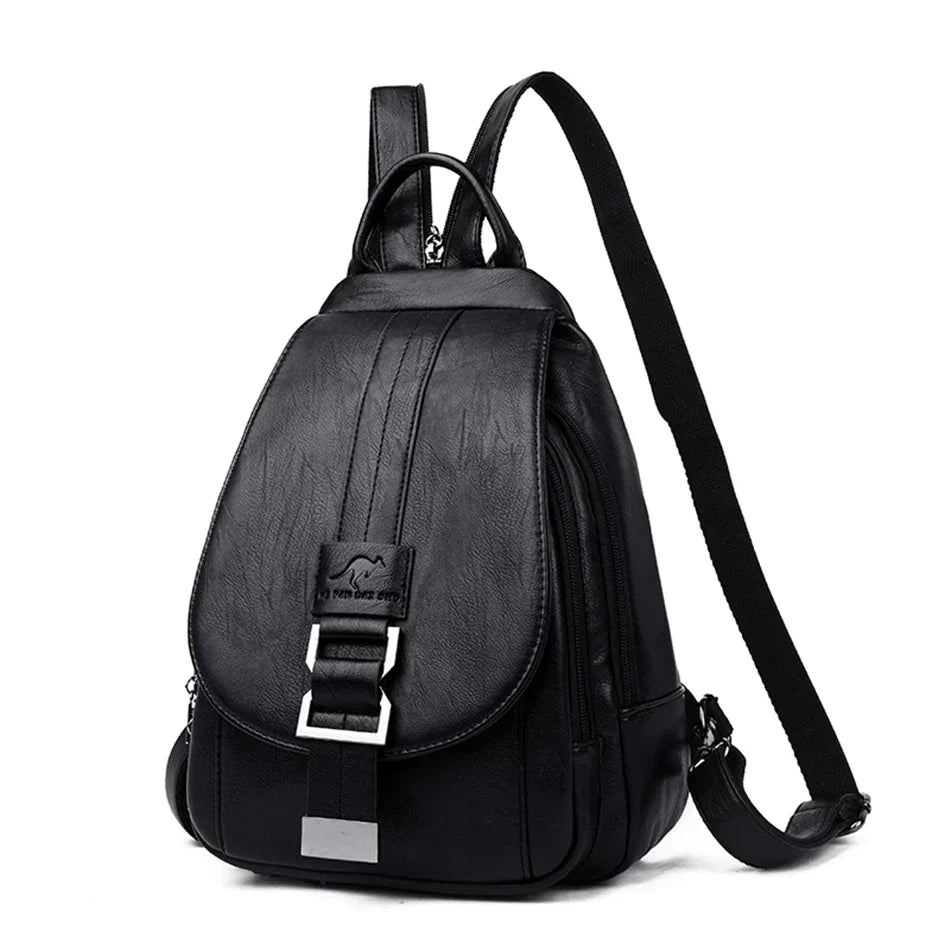 Genuine Leather Backpack for Women Water Resistant Anti Theft Travel Bag