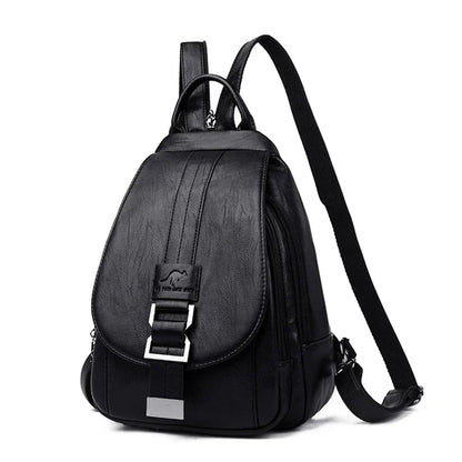Genuine Leather Backpack for Women Water Resistant Anti Theft Travel Bag