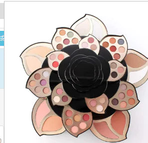 Set completo de maquillaje multifuncional con paleta floral negra