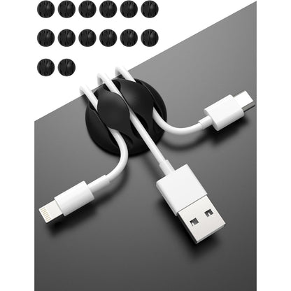 Pack Black 3-Hole TPR Cable Clips Cord Organizer - Premium Wire Management Holde
