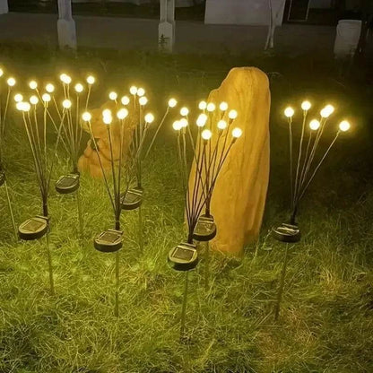Solar Firefly Garden Lights – LED Outdoor Waterproof Pathway Lighting in Warm White