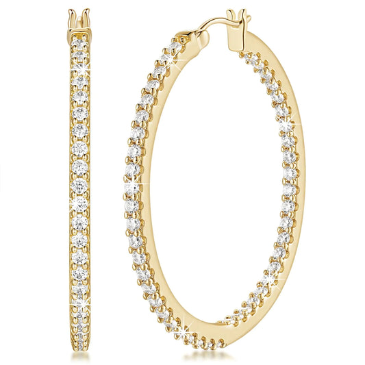 NICRET Hoops 14K Gold Hoop Earrings