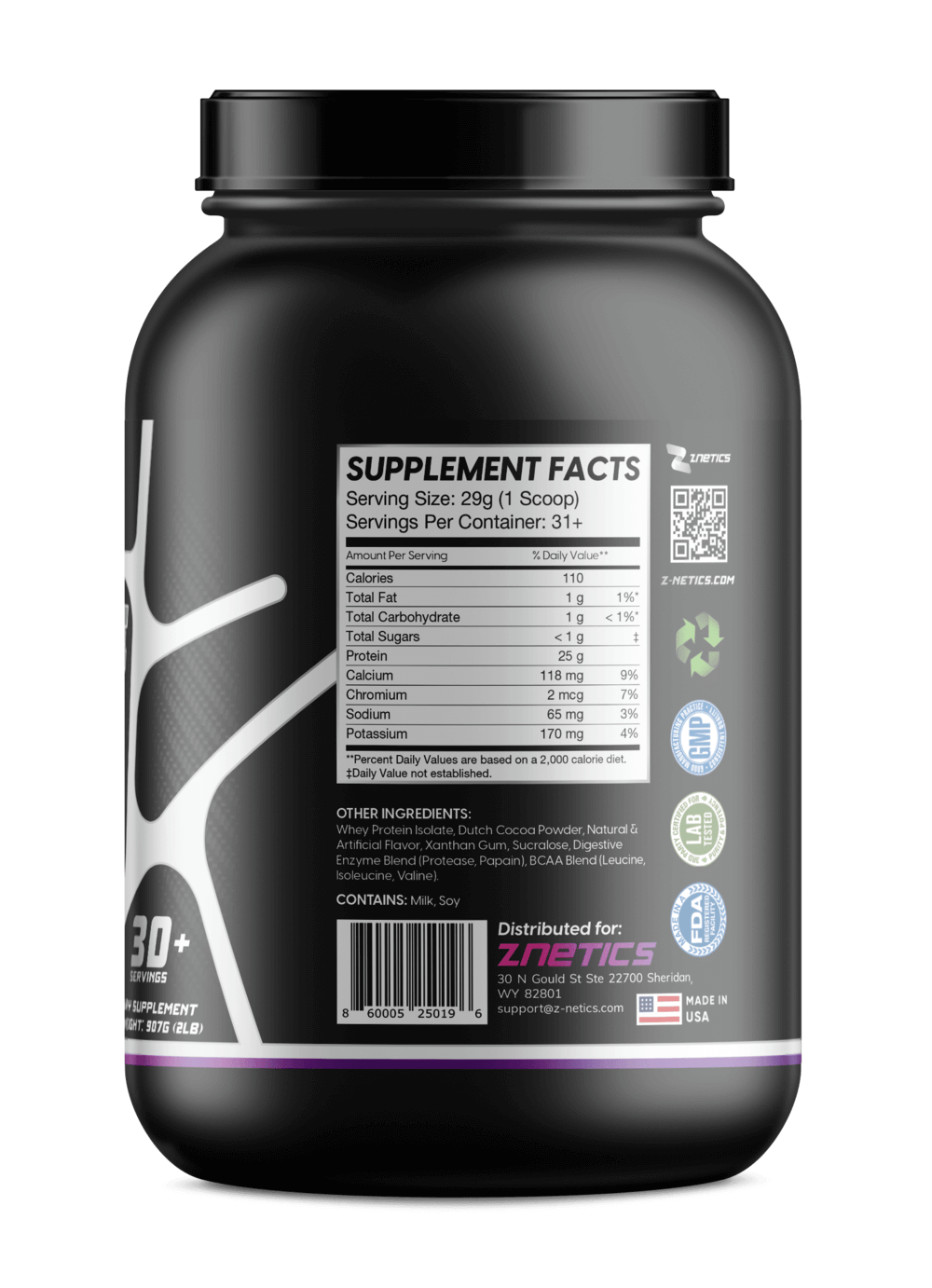 Whey Isolate Protein – Chocolate 2LB | 25g Protein, Zero Sugar