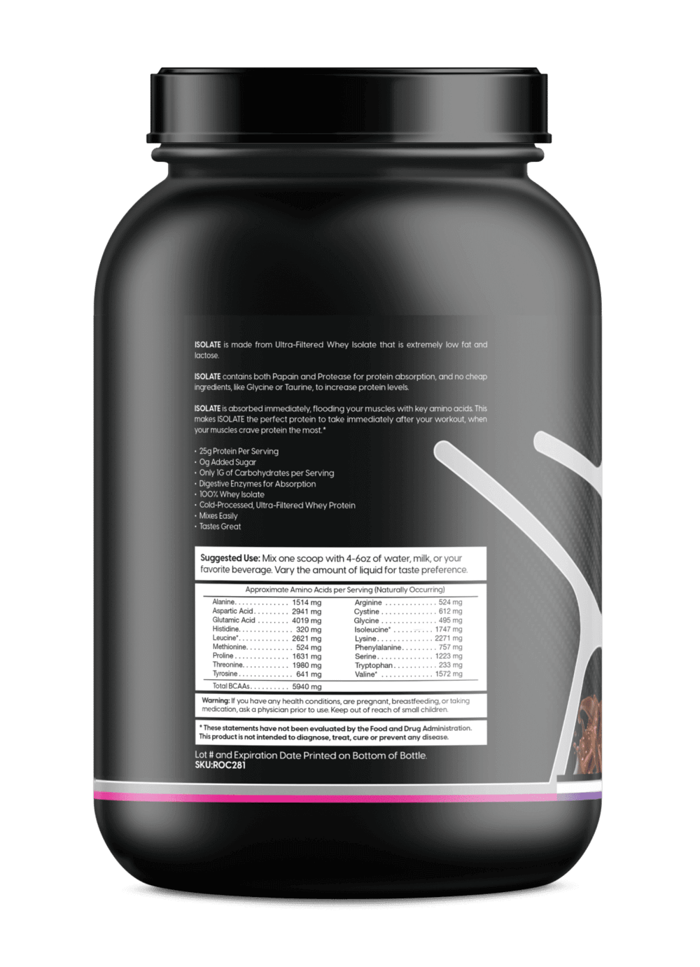 Whey Isolate Protein – Chocolate 2LB | 25g Protein, Zero Sugar