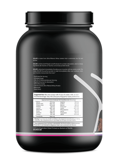 Whey Isolate Protein – Chocolate 2LB | 25g Protein, Zero Sugar