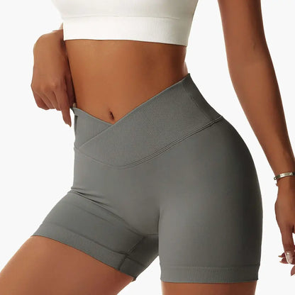 White Tight Seamless Sports Shorts