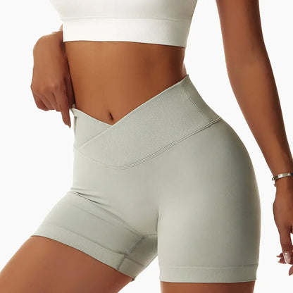 White Tight Seamless Sports Shorts