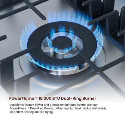 Rangaire 34" Gas Cooktop 5 Burners Stainless Steel RCG341S