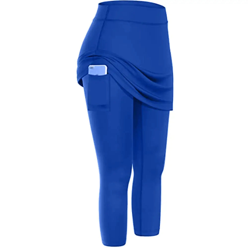 Women Tennis Skirted Leggings with Pockets
