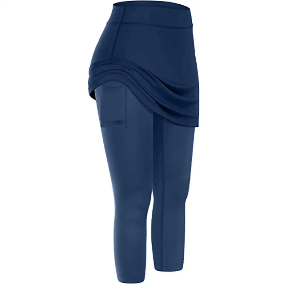 Women Tennis Skirted Leggings with Pockets