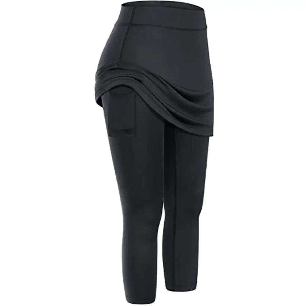Women Tennis Skirted Leggings with Pockets