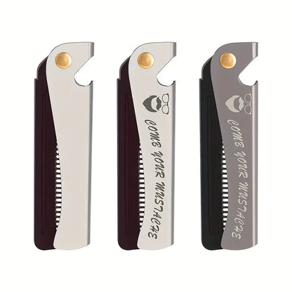 Portable Stainless Steel Beard Comb and Bottle Opener