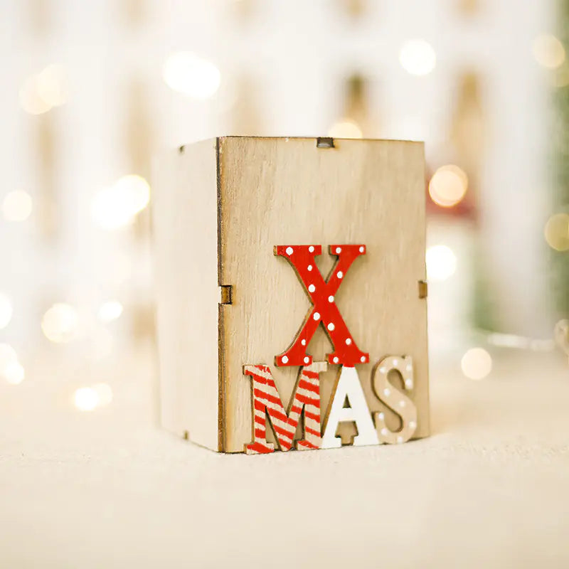 Wooden Christmas Candleholder Decoration